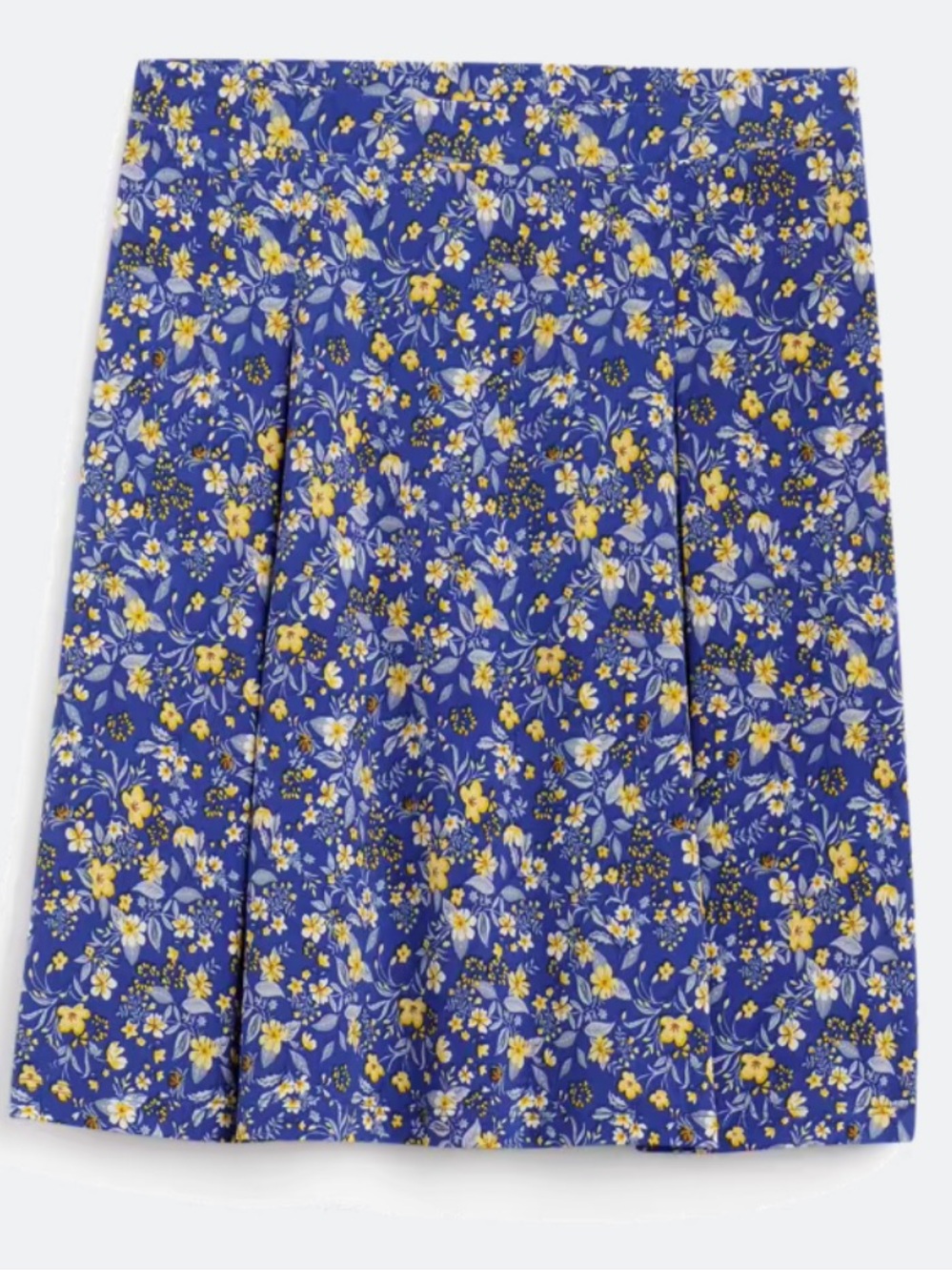 Stitch Fix GILLI Floral A-Line Skirt - Blue with Yellow & White Flowers